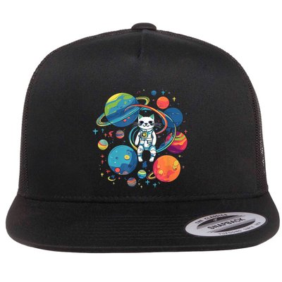 Cat Astronaut Out In The Space Flatbill Hat