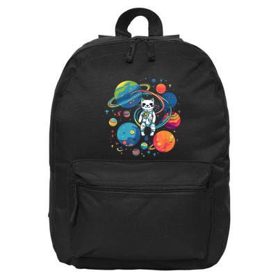 Cat Astronaut Out In The Space 16 in Basic Backpack