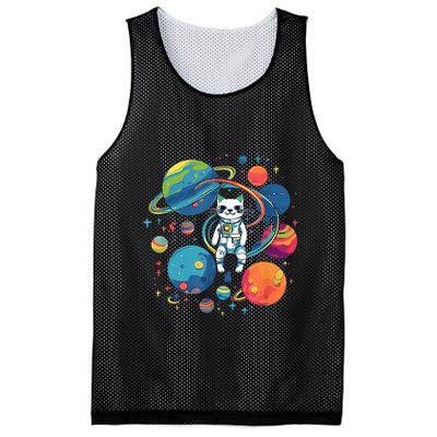 Cat Astronaut Out In The Space Mesh Reversible Basketball Jersey Tank