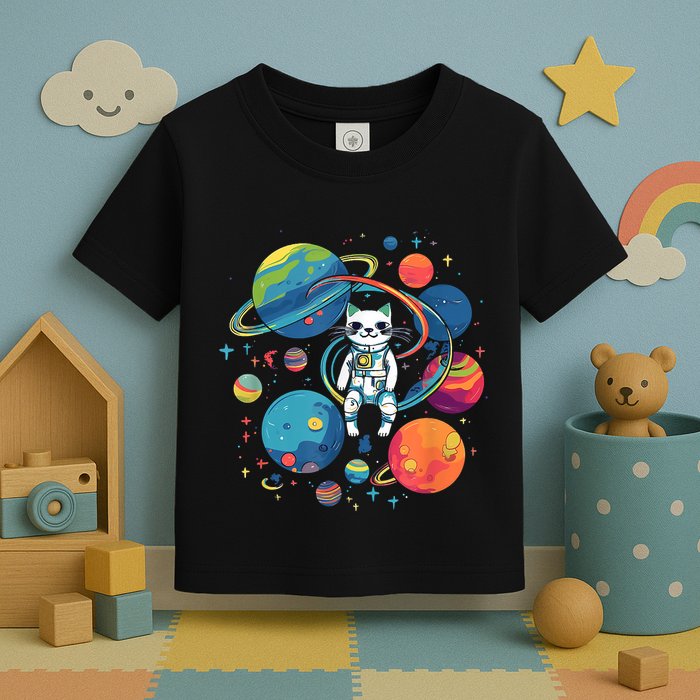 Cat Astronaut Out In The Space Toddler T-Shirt