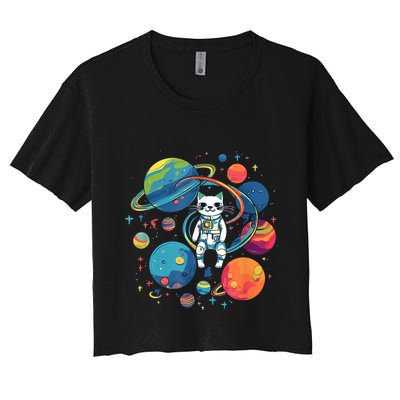 Cat Astronaut Out In The Space Crop Top