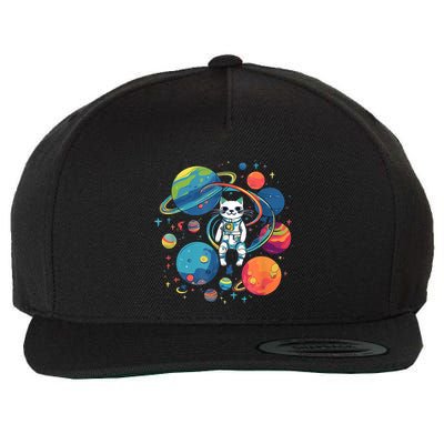Cat Astronaut Out In The Space Wool Snapback Cap