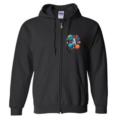 Cat Astronaut Out In The Space Full Zip Hoodie