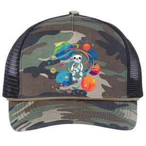 Cat Astronaut Out In The Space Retro Rope Trucker Hat Cap