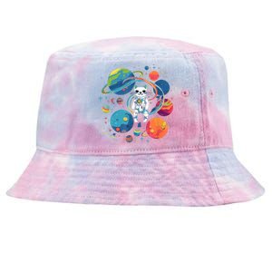 Cat Astronaut Out In The Space Tie-Dyed Bucket Hat