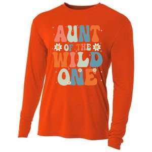 Cute Aunt Of The Wild One Birthday Family Matching Great Gift Cooling Performance Long Sleeve Crew