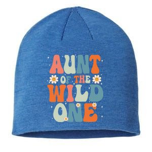 Cute Aunt Of The Wild One Birthday Family Matching Great Gift Sustainable Beanie