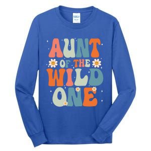 Cute Aunt Of The Wild One Birthday Family Matching Great Gift Tall Long Sleeve T-Shirt