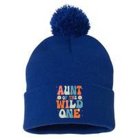 Cute Aunt Of The Wild One Birthday Family Matching Great Gift Pom Pom 12in Knit Beanie