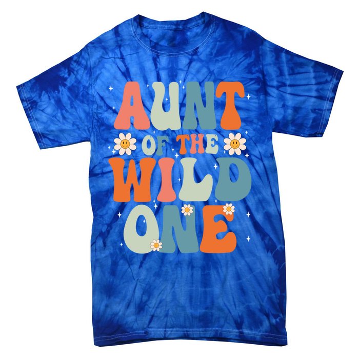 Cute Aunt Of The Wild One Birthday Family Matching Great Gift Tie-Dye T-Shirt