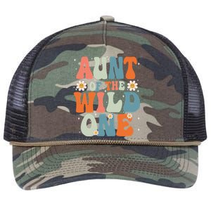 Cute Aunt Of The Wild One Birthday Family Matching Great Gift Retro Rope Trucker Hat Cap