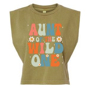 Cute Aunt Of The Wild One Birthday Family Matching Great Gift Garment-Dyed Women's Muscle Tee