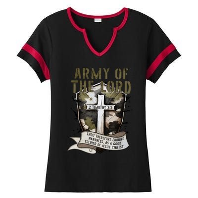 Camo Armor Of God Christians Religious Camouflage Gift Ladies Halftime Notch Neck Tee