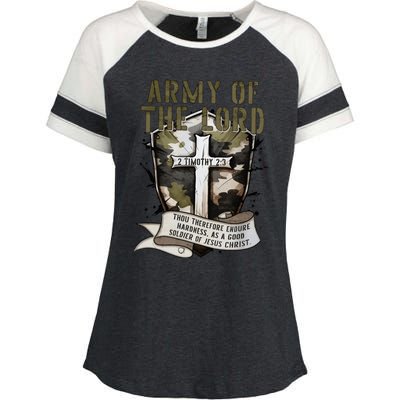 Camo Armor Of God Christians Religious Camouflage Gift Enza Ladies Jersey Colorblock Tee