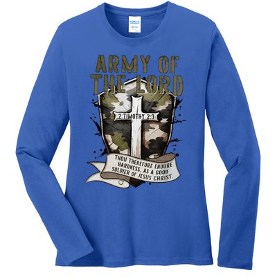 Camo Armor Of God Christians Religious Camouflage Gift Ladies Long Sleeve Shirt