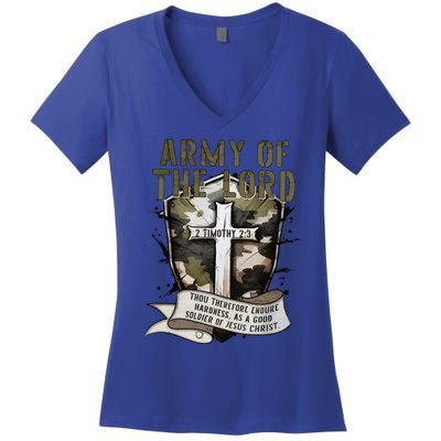 Camo Armor Of God Christians Religious Camouflage Gift Women's V-Neck T-Shirt