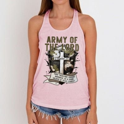 Camo Armor Of God Christians Religious Camouflage Gift Women's Knotted Racerback Tank