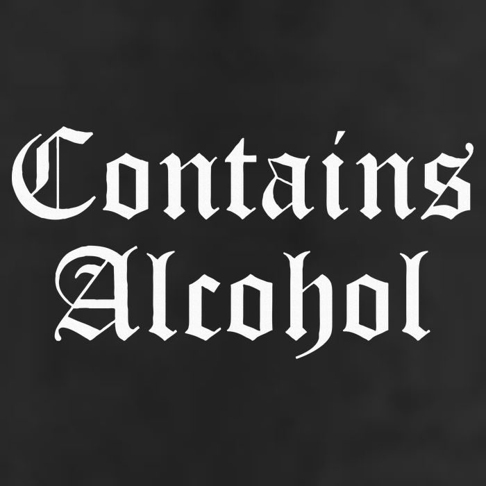 Contains Alcohol Old English Style Beer Wine Lover 7 Panel Mesh Trucker Snapback Hat