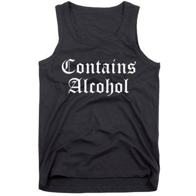 Contains Alcohol Old English Style Beer Wine Lover Tank Top