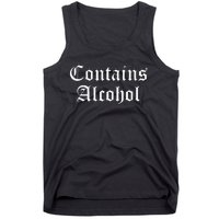 Contains Alcohol Old English Style Beer Wine Lover Tank Top