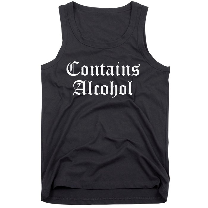 Contains Alcohol Old English Style Beer Wine Lover Tank Top