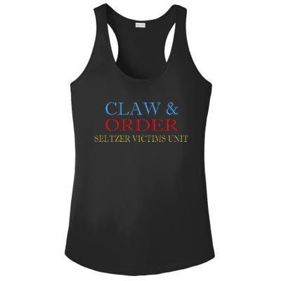 Claw And Order Seltzer Victims Unit Vintage Gift Ladies PosiCharge Competitor Racerback Tank