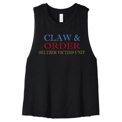 Claw And Order Seltzer Victims Unit Vintage Gift Women's Racerback Cropped Tank