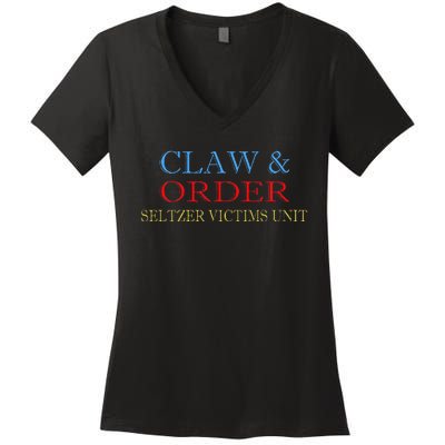 Claw And Order Seltzer Victims Unit Vintage Gift Women's V-Neck T-Shirt