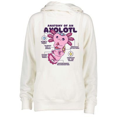 Cute Anatomy Of An Axolotl Axolotls Axolotl Lovers Gift Womens Funnel Neck Pullover Hood