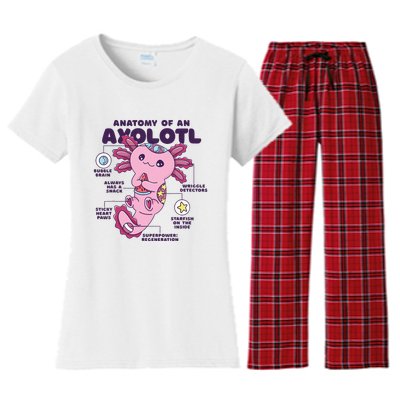 Cute Anatomy Of An Axolotl Axolotls Axolotl Lovers Gift Women's Flannel Pajama Set