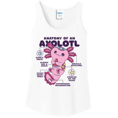 Cute Anatomy Of An Axolotl Axolotls Axolotl Lovers Gift Ladies Essential Tank