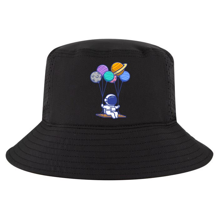 Cute Astronaut On Balloon Swing Cool Comfort Performance Bucket Hat