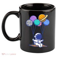 Cute Astronaut On Balloon Swing 11oz C Handle Ceramic Mug