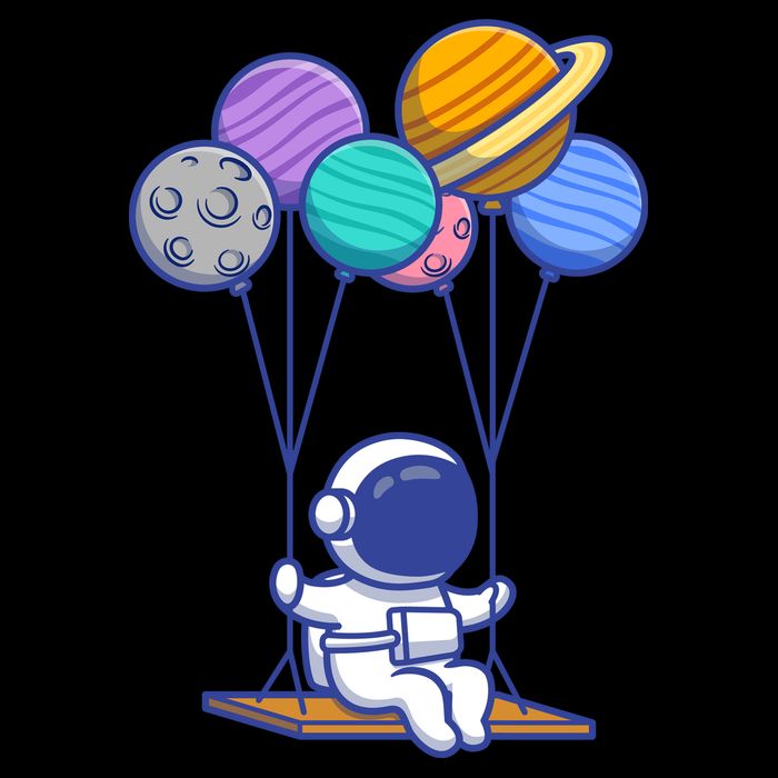 Cute Astronaut On Balloon Swing 16 in Basic Backpack