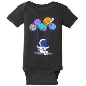 Cute Astronaut On Balloon Swing Baby Bodysuit