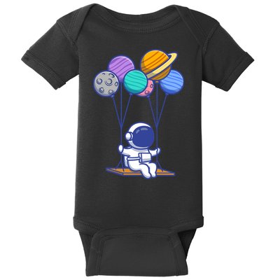 Cute Astronaut On Balloon Swing Baby Bodysuit