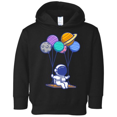 Cute Astronaut On Balloon Swing Toddler Hoodie