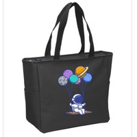 Cute Astronaut On Balloon Swing Zip Tote Bag