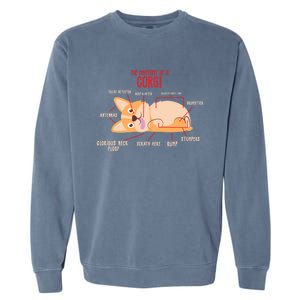 Corgi: Anatomy Of A Corgi Funny Dog Owner Gift Garment-Dyed Sweatshirt