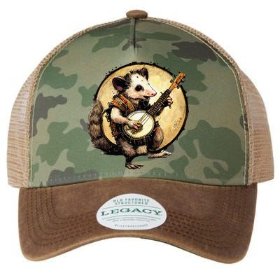 Cottagecore Aesthetic Opossum Playing Banjo Cottagecore Farm Legacy Tie Dye Trucker Hat