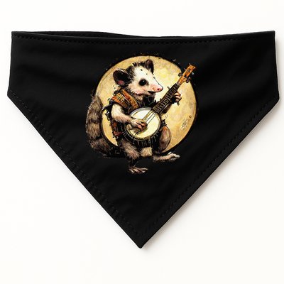 Cottagecore Aesthetic Opossum Playing Banjo Cottagecore Farm USA-Made Doggie Bandana