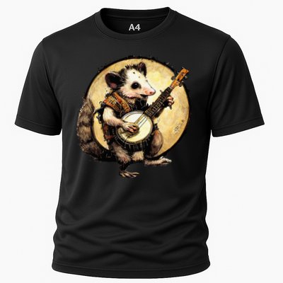 Cottagecore Aesthetic Opossum Playing Banjo Cottagecore Farm Performance Shirt
