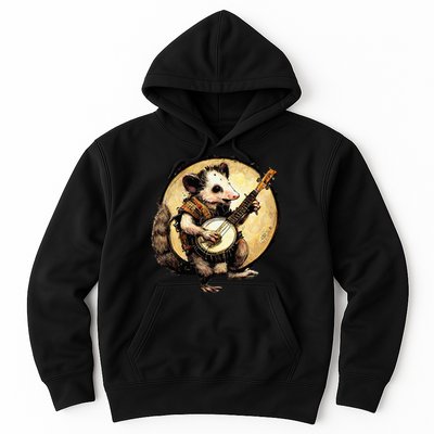 Cottagecore Aesthetic Opossum Playing Banjo Cottagecore Farm Hoodie