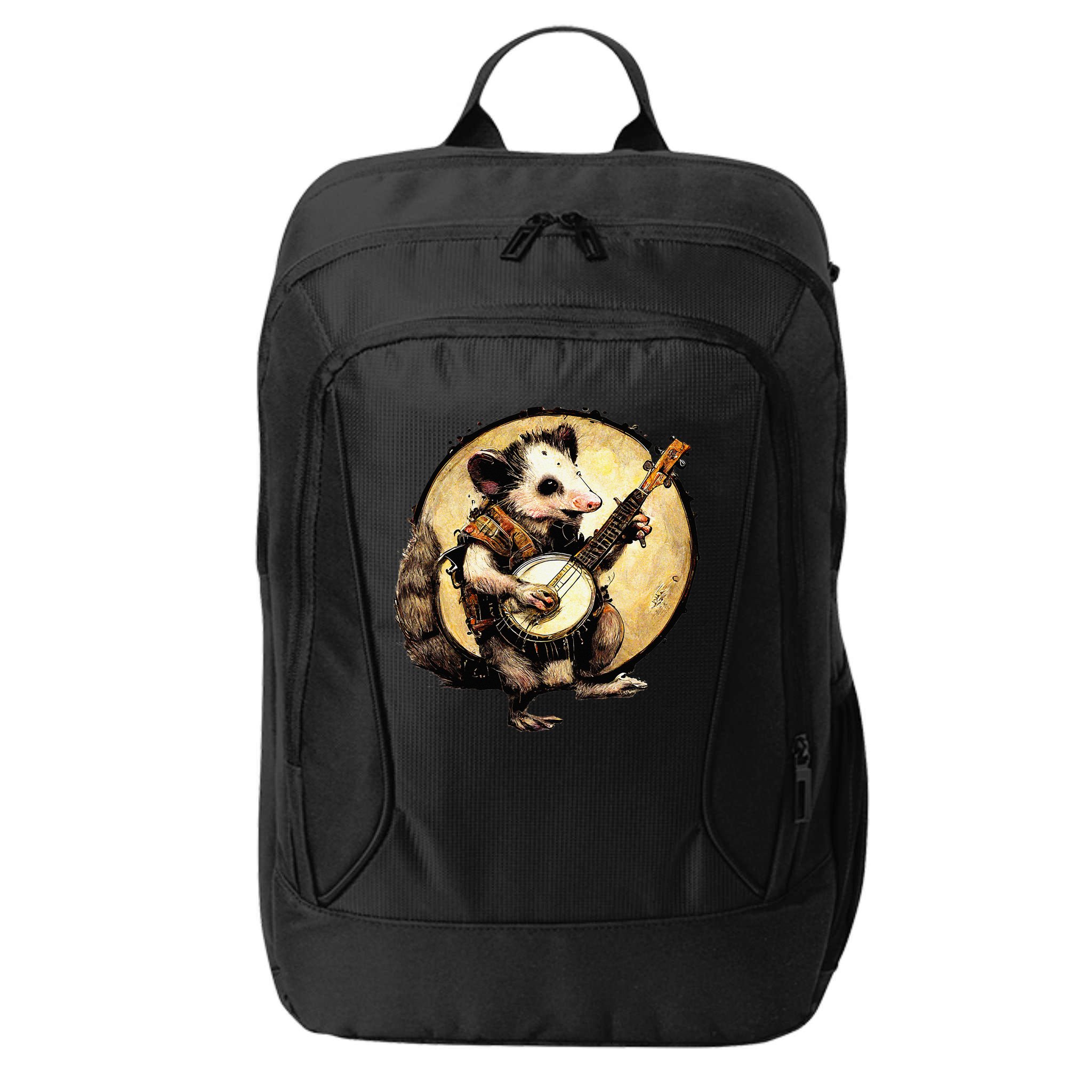 Cottagecore Aesthetic Opossum Playing Banjo Cottagecore Farm City Backpack