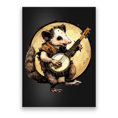 Cottagecore Aesthetic Opossum Playing Banjo Cottagecore Farm Poster