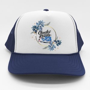 Chucks And Pearls For Ladies 2025 Flowers Trucker Hat