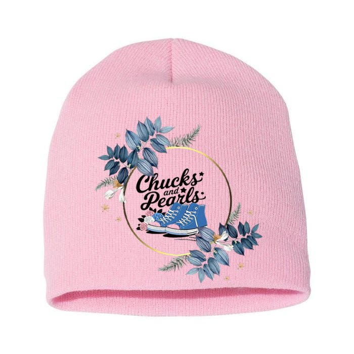 Chucks And Pearls For Ladies 2025 Flowers Short Acrylic Beanie