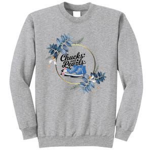 Chucks And Pearls For Ladies 2025 Flowers Sweatshirt