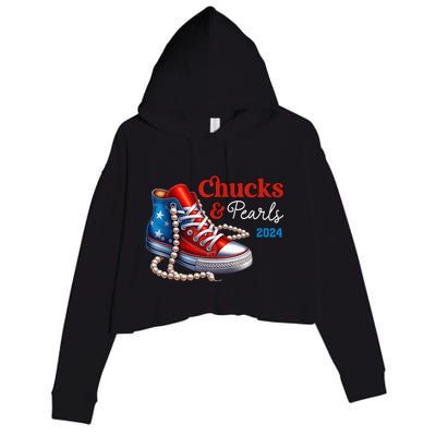 Chucks And Pearls 2024 IM With Her Kamala 2024 Crop Fleece Hoodie