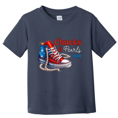 Chucks And Pearls 2024 IM With Her Kamala 2024 Toddler T-Shirt